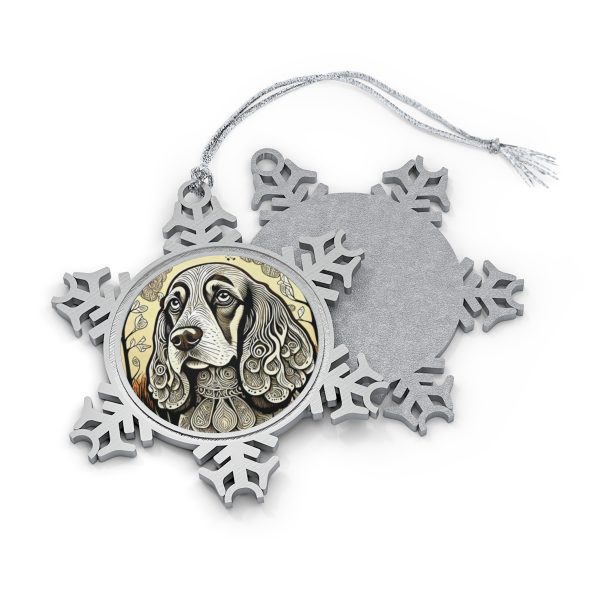 Cocker Spaniel #4, Pewter Snowflake Ornament - Image 2
