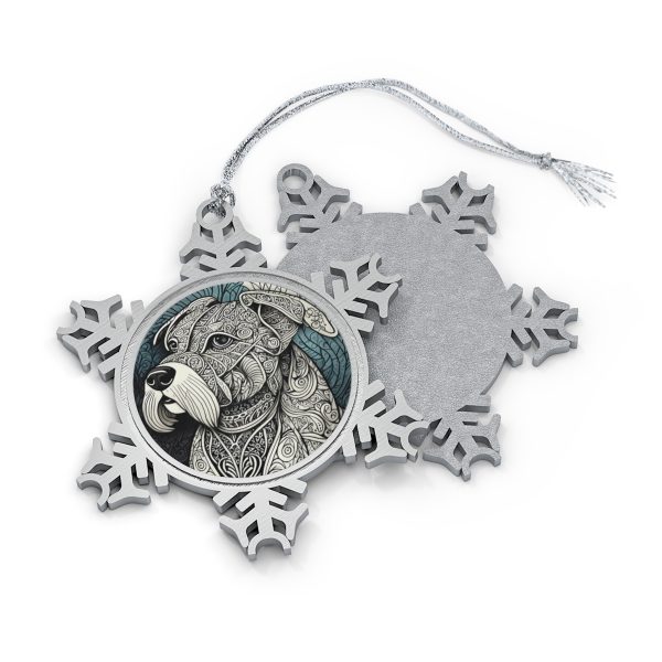 Boston Terrier, Pewter Snowflake Ornament - Image 2