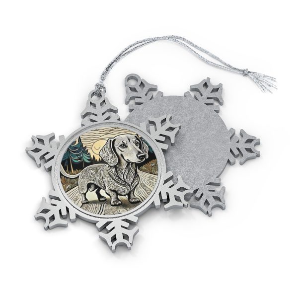Dachshund, Pewter Snowflake Ornament - Image 2