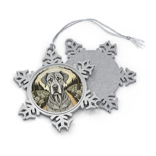 Great Dane #2, Pewter Snowflake Ornament - Image 2