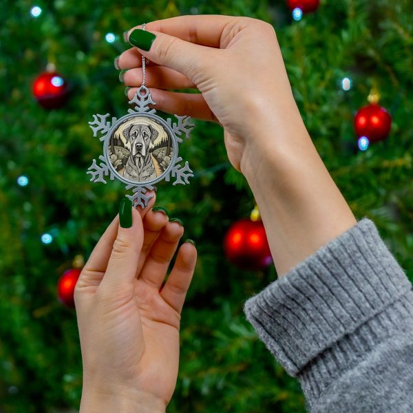 Great Dane #2, Pewter Snowflake Ornament - Image 3