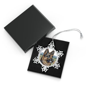 German Shepherd, Pewter Snowflake Ornament
