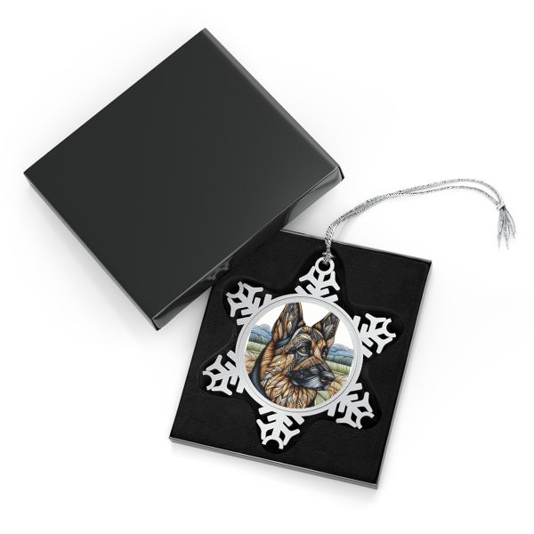 German Shepherd, Pewter Snowflake Ornament