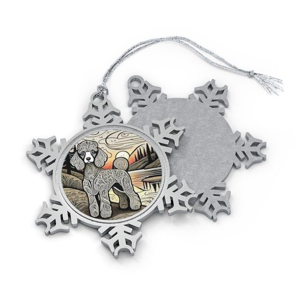 Poodle, Pewter Snowflake Ornament - Image 2
