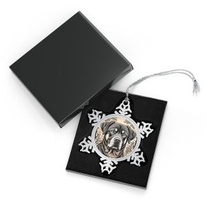 Rottweiler, Pewter Snowflake Ornament