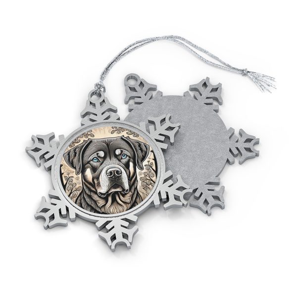 Rottweiler, Pewter Snowflake Ornament - Image 2