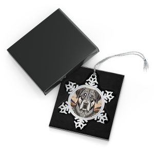 Rottweiler #2, Pewter Snowflake Ornament