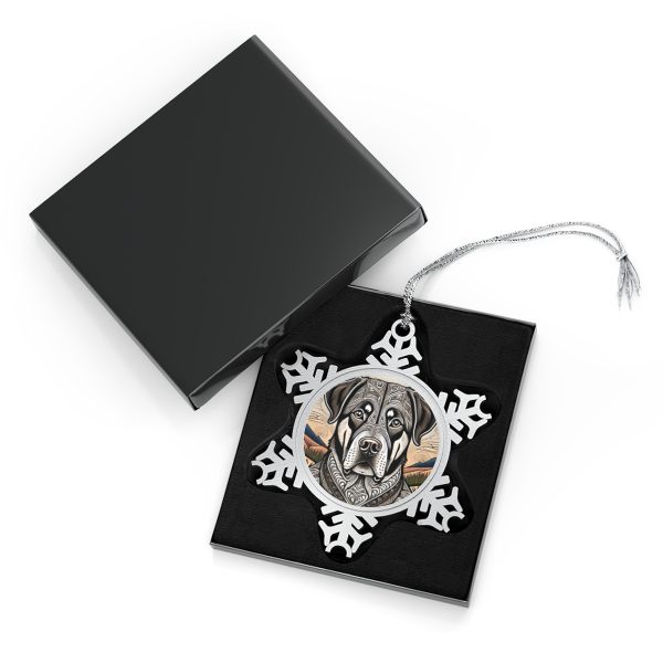 Rottweiler #2, Pewter Snowflake Ornament