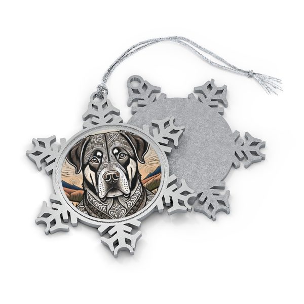 Rottweiler #2, Pewter Snowflake Ornament - Image 2