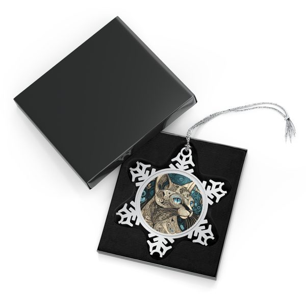 Siamese, Pewter Snowflake Ornament