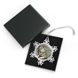 Tabby, Pewter Snowflake Ornament