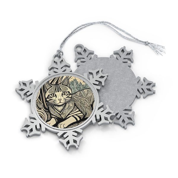 Tabby, Pewter Snowflake Ornament - Image 2