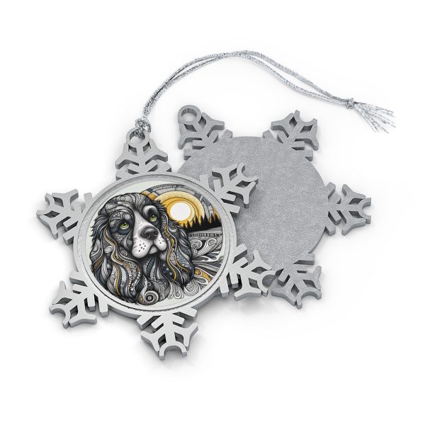 Cocker Spaniel #2, Pewter Snowflake Ornament - Image 2