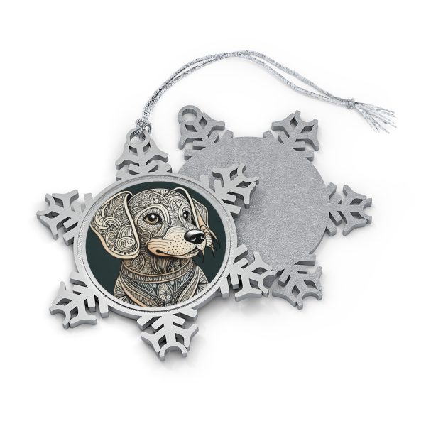 Beagle #2, Pewter Snowflake Ornament - Image 2
