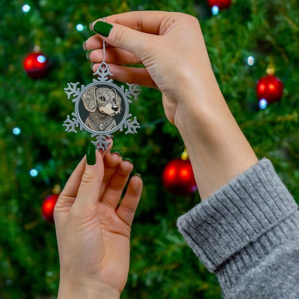 Beagle #2, Pewter Snowflake Ornament - Image 3