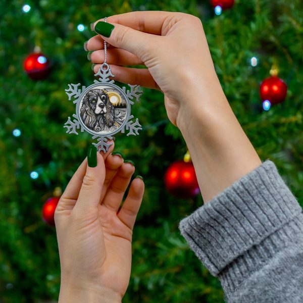 Cocker Spaniel #2, Pewter Snowflake Ornament - Image 3