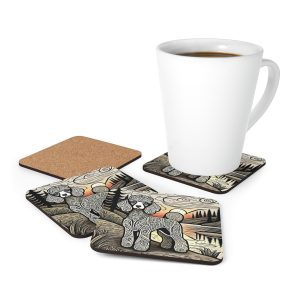 Poodle, Corkwood Coaster Set