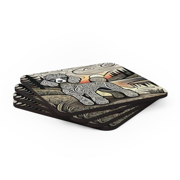 Poodle, Corkwood Coaster Set - Image 4