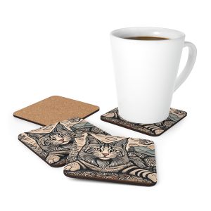 Maine Coon, Corkwood Coaster Set