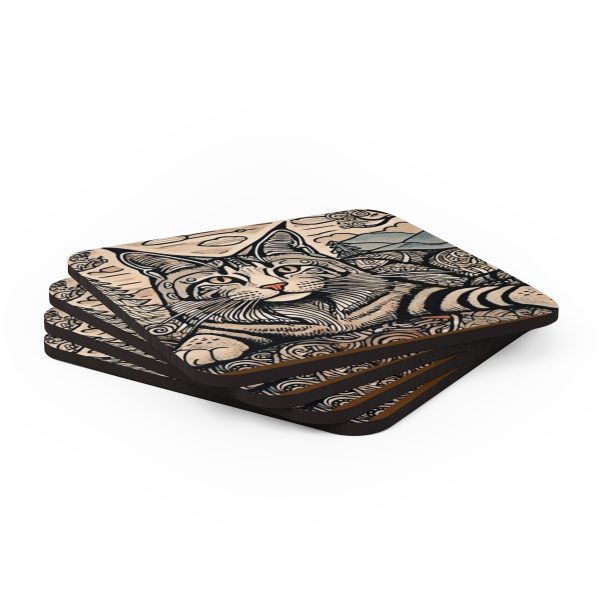 Maine Coon, Corkwood Coaster Set - Image 4