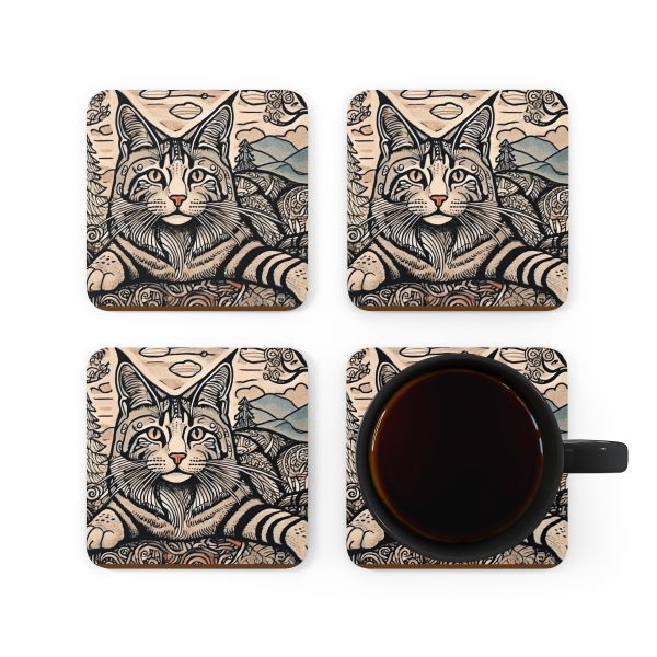 Maine Coon, Corkwood Coaster Set - Image 5