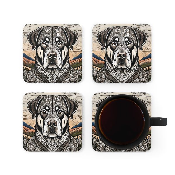 Rottweiler #2, Corkwood Coaster Set - Image 5