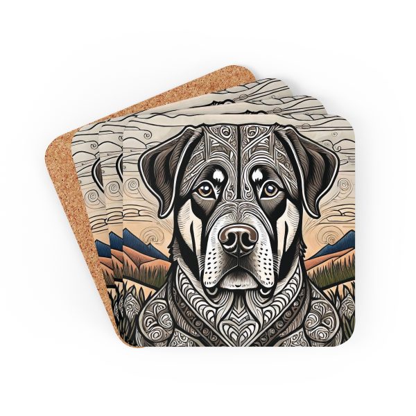 Rottweiler #2, Corkwood Coaster Set - Image 6