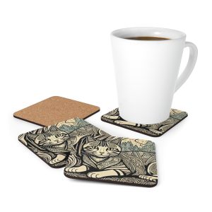 Tabby, Corkwood Coaster Set