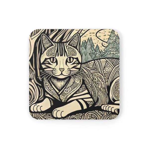 Tabby, Corkwood Coaster Set - Image 2