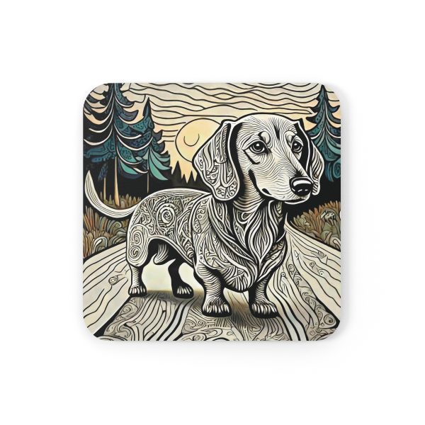 Dachshund, Corkwood Coaster Set - Image 2