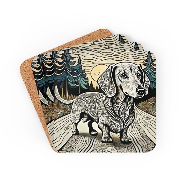 Dachshund, Corkwood Coaster Set - Image 6
