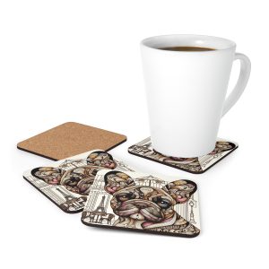 French Bulldog, Corkwood Coaster Set