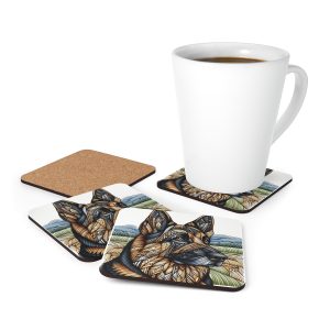 German Shepherd, Corkwood Coaster Set