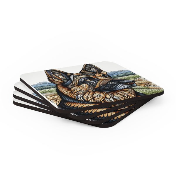 German Shepherd, Corkwood Coaster Set - Image 4
